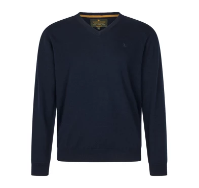 Sweter Seeland Pine Merino V-neck Dark Sapphire | imag24.pl