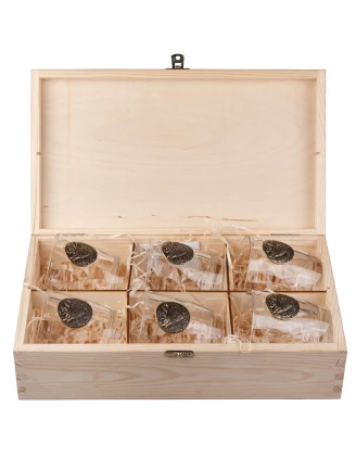 Szklanki do whisky Golden Fox Diamond Jeleń 290ml 6 szt. - Prezent dla myśliwego