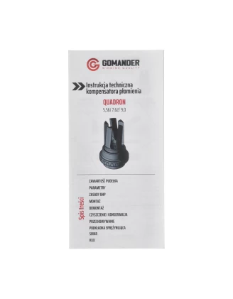 Gomander Quadron Evo 9 mm Tłumik Płomienia 1/2x28 - imag24.pl