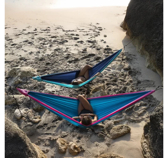 Hamak Ticket To The Moon King Size Dwosobowy Granatowo-Niebieski