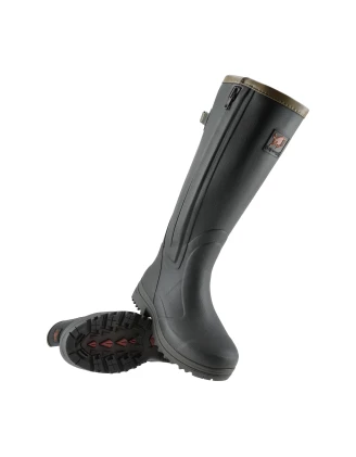 Kalosze Gateway1 Pheasant Game 18" Leather side zip, czarno/oliwkowe 47