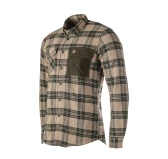 Koszula męska Tagart Alaska slim, flanelowa,  beżowa w zieloną kratę XL