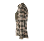 Koszula męska Tagart Alaska slim, flanelowa,  beżowa w zieloną kratę XL