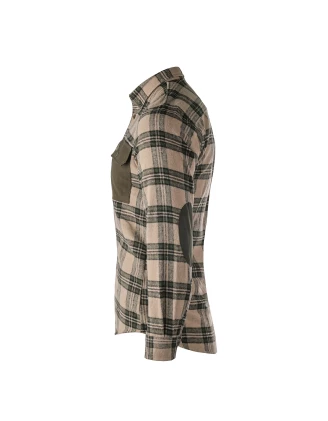 Koszula męska Tagart Alaska slim, flanelowa,  beżowa w zieloną kratę XL