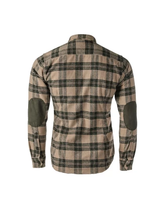 Koszula męska Tagart Alaska slim, flanelowa,  beżowa w zieloną kratę XL