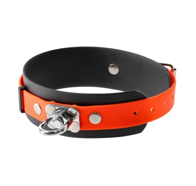 Obroża tropowa 4wild BioThane 50 mm czarno-pomarańczowa 38-52 cm