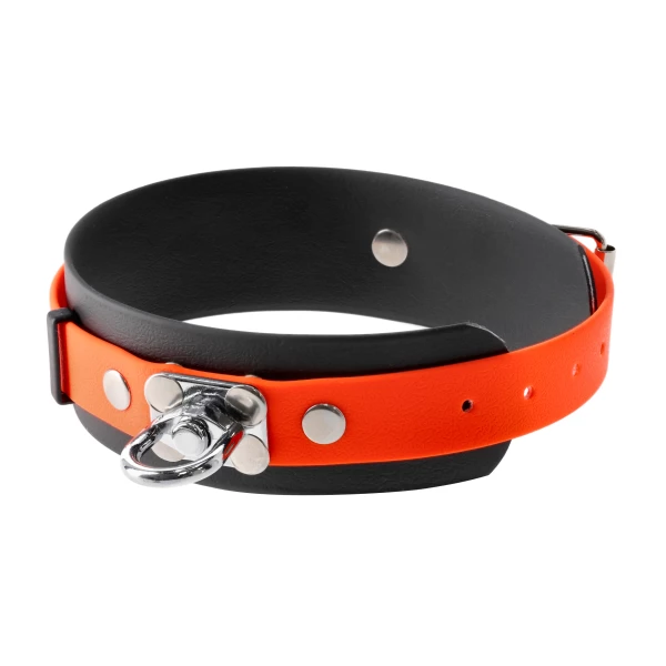 Obroża tropowa 4wild BioThane 50 mm czarno-pomarańczowa 38-52 cm