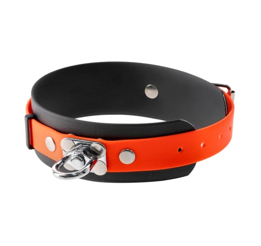 Obroża tropowa 4wild BioThane 50 mm czarno-pomarańczowa 38-52 cm