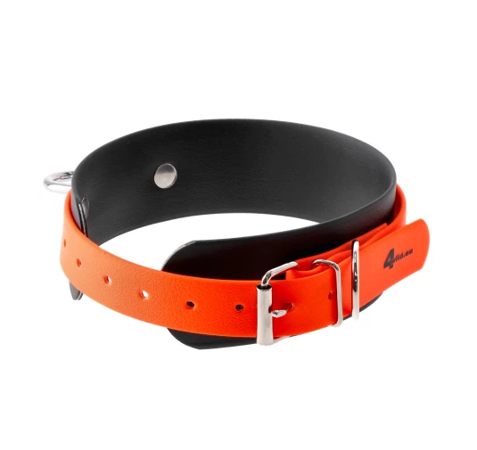 Obroża tropowa 4wild BioThane 50 mm czarno-pomarańczowa 38-52 cm