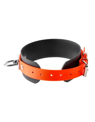 Obroża tropowa 4wild BioThane 50 mm czarno-pomarańczowa 38-52 cm