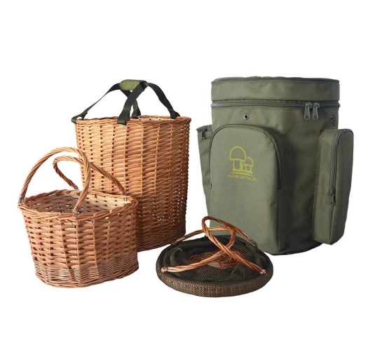 Plecak na grzyby Acropolis z trzema koszykami z wikliny