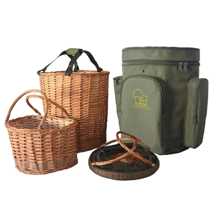 Plecak na grzyby Acropolis z trzema koszykami z wikliny