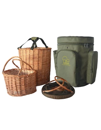 Plecak na grzyby Acropolis z trzema koszykami z wikliny