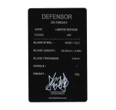 Kizer Defensor ZX-FB02A1 – Nóż o stałej klindze Full Tang M390