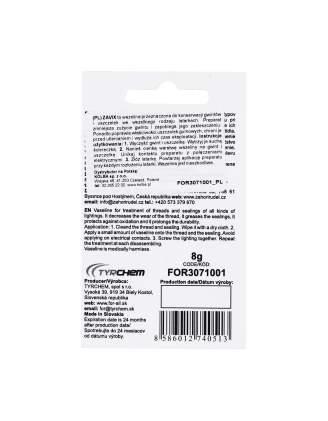 Wazelina For Zavix 8 g - Konserwacja Gwintów i Uszczelek