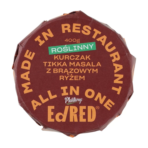 Ed Red Konserwa Roślinny Kurczak Tikka Masala z Brązowym Ryżem 400 g Ed Red Konserwa Roślinny Kurczak Tikka Masala z Brązowym Ryżem 400 g