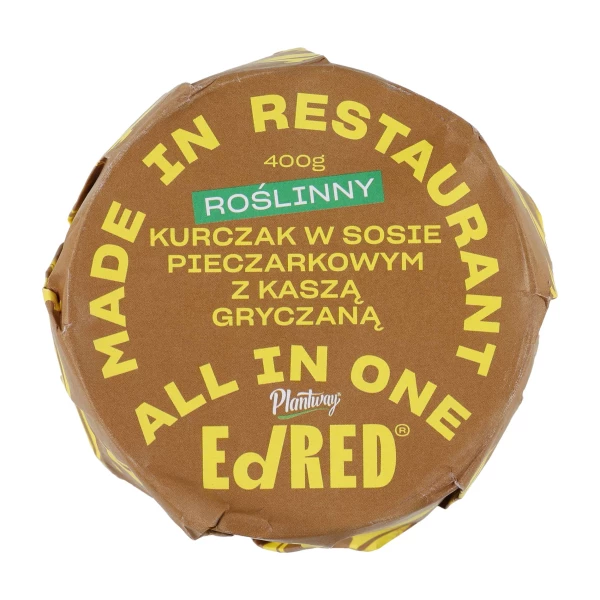 Konserwa Ed Red Roślinny Kurczak z Kaszą Gryczaną i Sosem Pieczarkowym 400g Konserwa Ed Red Roślinny Kurczak z Kaszą Gryczaną i Sosem Pieczarkowym 400g