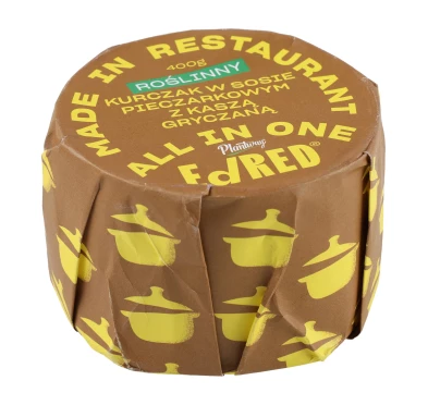 Konserwa Ed Red Roślinny Kurczak z Kaszą Gryczaną i Sosem Pieczarkowym 400g