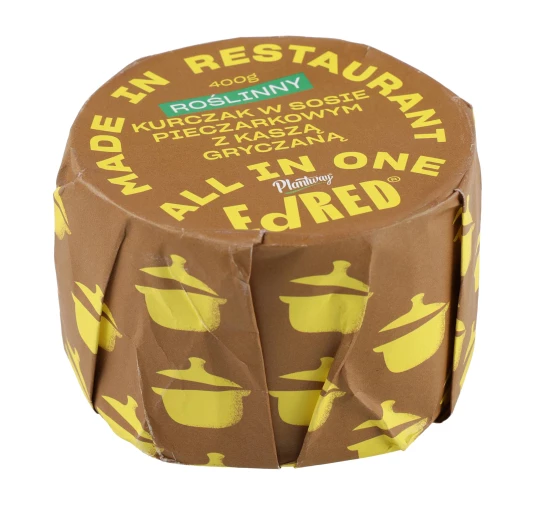 Konserwa Ed Red Roślinny Kurczak z Kaszą Gryczaną i Sosem Pieczarkowym 400g