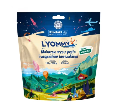 Makaron Liofilizowany Lyommy Orzo Pesto Wegański Kurczak 500g | imag24.pl