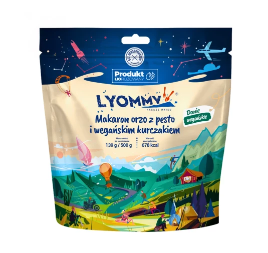 Makaron Liofilizowany Lyommy Orzo Pesto Wegański Kurczak 500g | imag24.pl