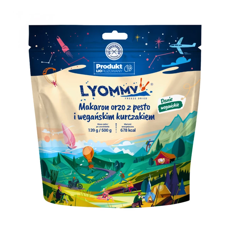 Makaron Liofilizowany Lyommy Orzo Pesto Wegański Kurczak 500g | imag24.pl