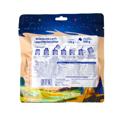 Lyommy Makaron Orzo z Pesto i Wegańskim Kurczakiem Liofilizowany 500g