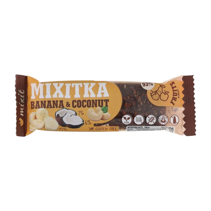 Mixitka Mixit Baton Banan Kokos 46g Wegański Przekąska Outdoor