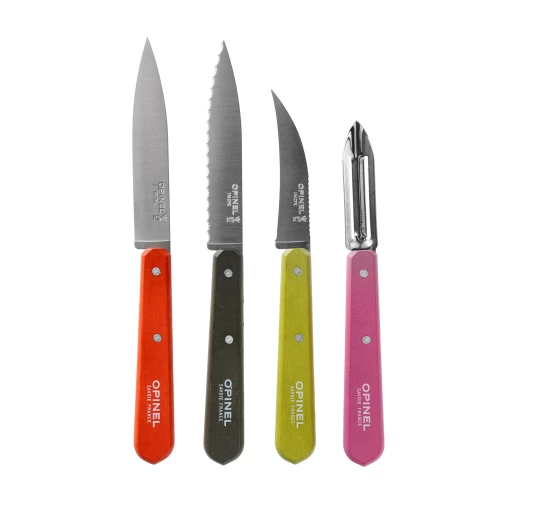 Opinel Essentials Fifties – Zestaw 4 Noży Kuchennych ze Stali Nierdzewnej