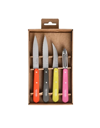 Opinel Essentials Fifties – Zestaw 4 Noży Kuchennych ze Stali Nierdzewnej