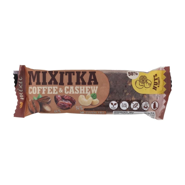 Mixitka Mixit Batonik Daktylowy z Nerkowcami i Kawą 44 g Mixitka Mixit Batonik Daktylowy z Nerkowcami i Kawą 44 g