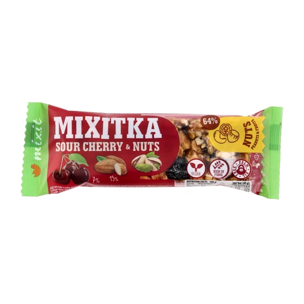 Mixitka Mixit Baton Liofilizowany Wiśnie z Pistacją 60g Mixitka Mixit Baton Liofilizowany Wiśnie z Pistacją 60g