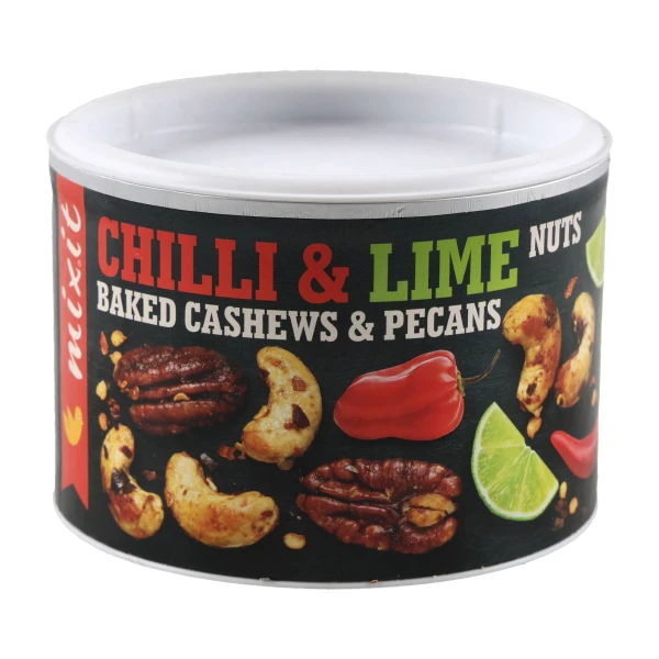 Mixit Chilli & Lime Nuts 150 g – Pieczone Orzechy Nerkowca i Pekan z Habanero i Limetką Mixit Chilli & Lime Nuts 150 g – Pieczone Orzechy Nerkowca i Pekan z Habanero i Limetką