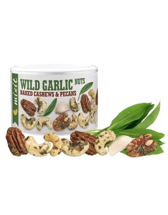 Mixit Wild Garlic Nuts 150g – Pieczone Orzechy Nerkowca i Pekan z Czosnkiem Niedźwiedzim