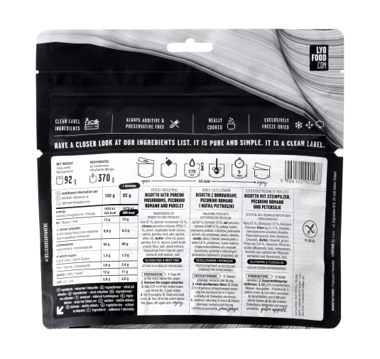 LYOFOOD Risotto z Borowikami 370g – Liofilizowany Posiłek