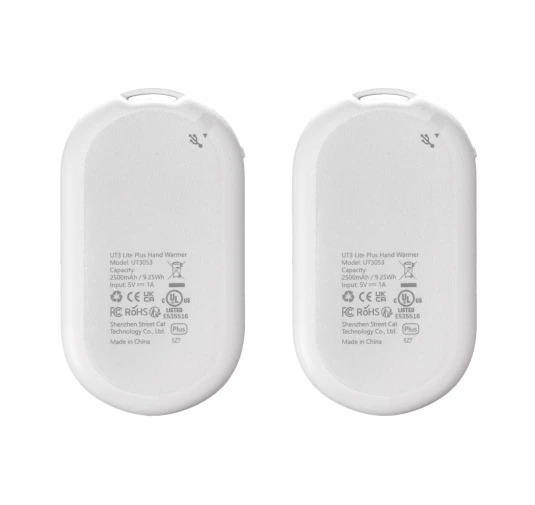 Ogrzewacz elektroniczny Ocoopa UT3 Lite 5000 mAh (2x2500 mAh) do rąk, biało-niebieski