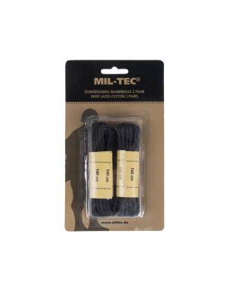 Sznurówki Mil-Tec bawełniane 140 cm czarne | imag24.pl