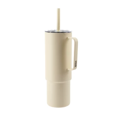 Kubek termiczny MiiR All Day Straw Cup 946 ml ze słomką - Ecru | imag24.pl