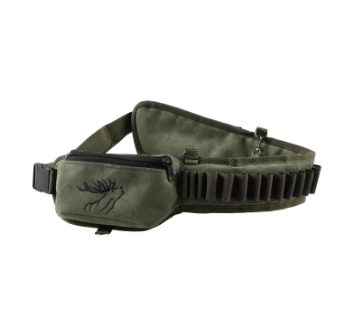 Pas na Amunicję Forsport Zamszowy 12/16 mm Oliwkowy Jeleń Ryczący