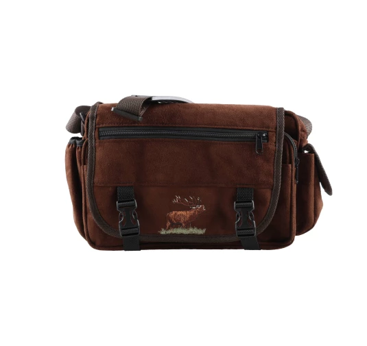 Raportówka myśliwska Forsport zamszowa - brązowy, haft jeleń ryczy w trawie