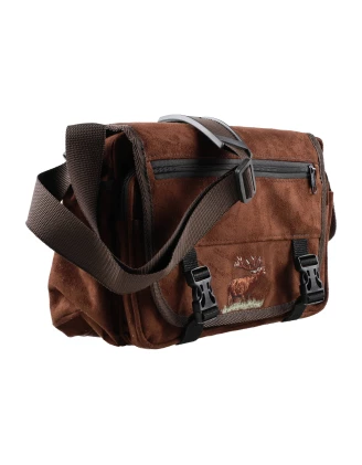 Raportówka myśliwska Forsport zamszowa - brązowy, haft jeleń ryczy w trawie