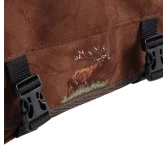 Raportówka myśliwska Forsport zamszowa - brązowy, haft jeleń ryczy w trawie