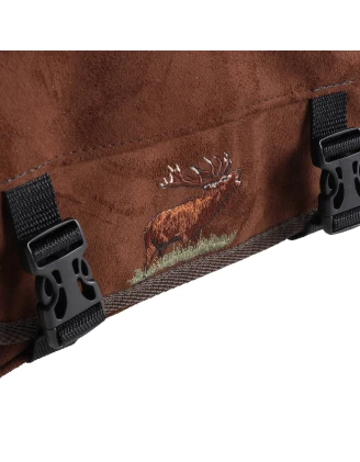 Raportówka myśliwska Forsport zamszowa - brązowy, haft jeleń ryczy w trawie