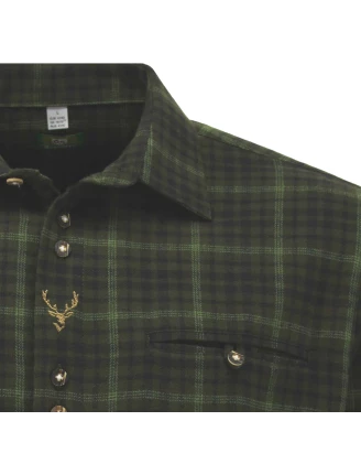 Męska Koszula Flanelowa OS-Trachten Myśliwska Oliwkowa - imag24.pl