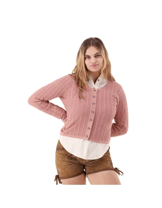 Sweter damski OS-Trachten różowy - bawełna akryl, całoroczny | imag24.pl