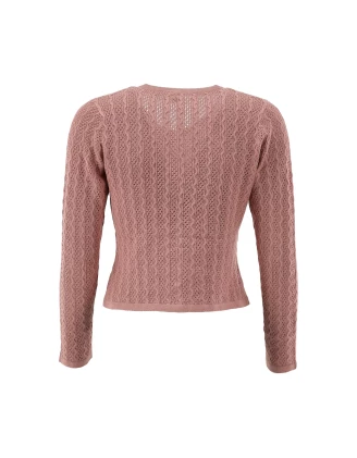 Damski Sweter Myśliwski OS-Trachten Różowy - Dzianinowy z Guzikami | imag24.pl