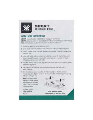 Montaż Vortex Sport Ring PRO 1" na szynę Picatinny/Weaver - imag24.pl