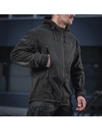 Kurtka polarowa M-Tac Windblock Division Gen. II - czarna z membraną i kapturem - imag24.pl