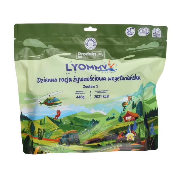 Lyommy Racja Żywnościowa Wegetariańska - Zestaw 2 (2021 kcal) Lyommy Racja Żywnościowa Wegetariańska - Zestaw 2 (2021 kcal)