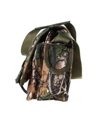 Raportówka myśliwska Forsport z siedziskiem - leśny kamuflaż, haft jeleń ryczy w trawie